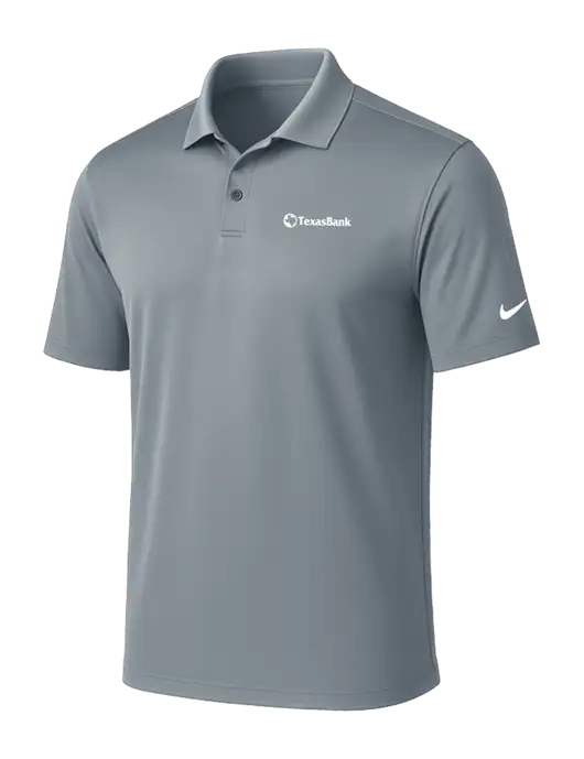 NIKE Medium Grey Victory Solid Polo w/TexasBank Logo