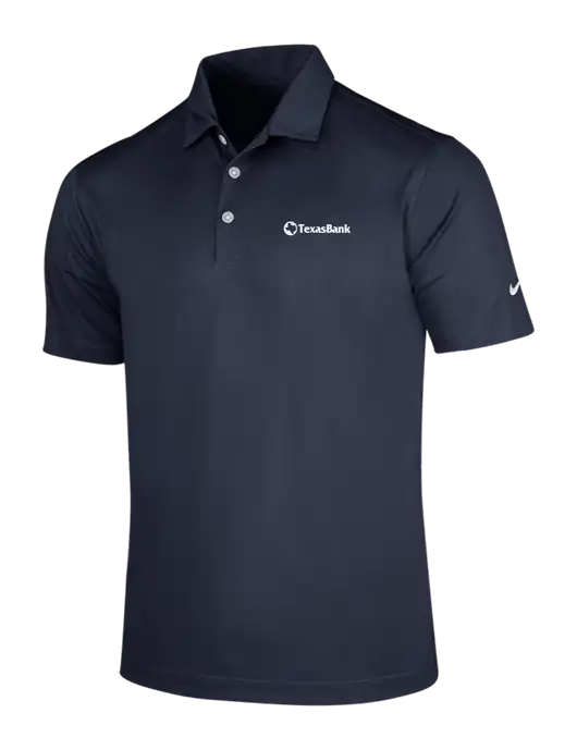 NIKE Dark Navy Dri-Fit Vertical Mesh Polo w/TexasBank Logo