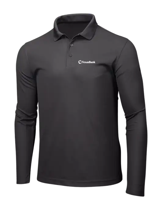 OGIO Charcoal Grey Caliber 2.0 Long Sleeve Polo w/TexasBank Logo