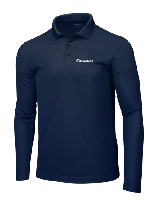 OGIO Navy Caliber 2.0 Long Sleeve Polo w/TexasBank Logo