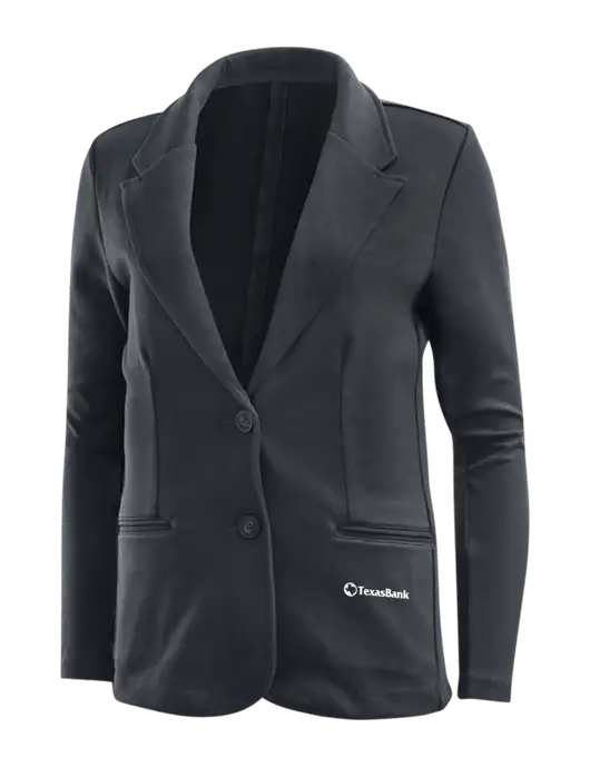Charcoal Grey Womens Knit Blazer w/TexasBank Logo