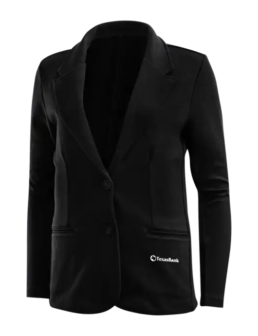 Black Womens Knit Blazer w/TexasBank Logo
