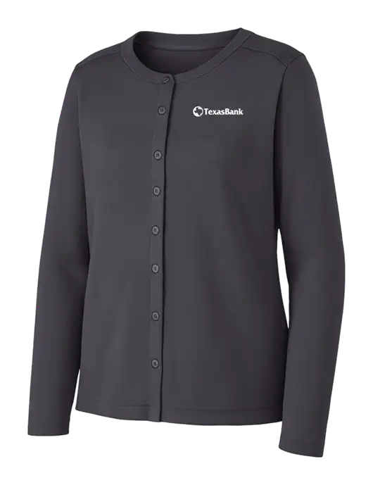 Grey Smoke Womens Concept Stretch Button-Front Cardigan Sweater w/TexasBank Logo