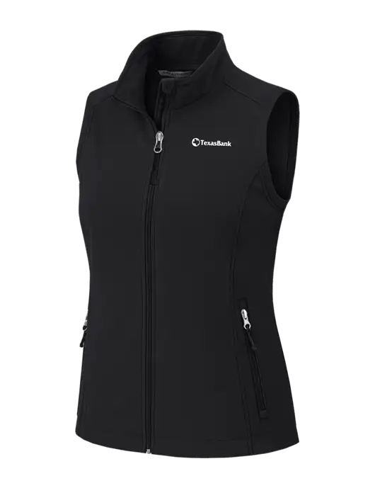 Black Womens Core Soft Shell Vest w/TexasBank Logo