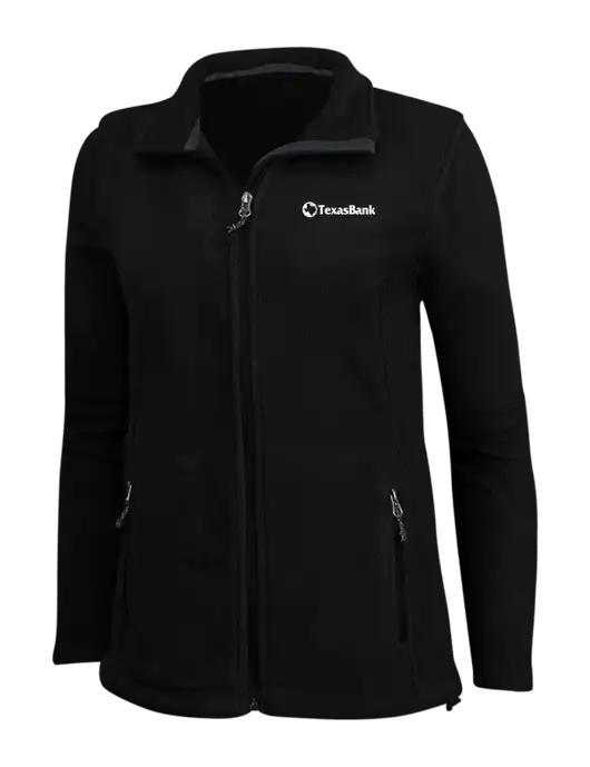 Womens Black Fleece Jacket w/TexasBank Logo