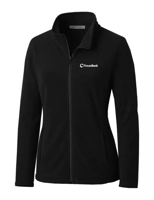 Black Womens Microfleece Jacket w/TexasBank Logo