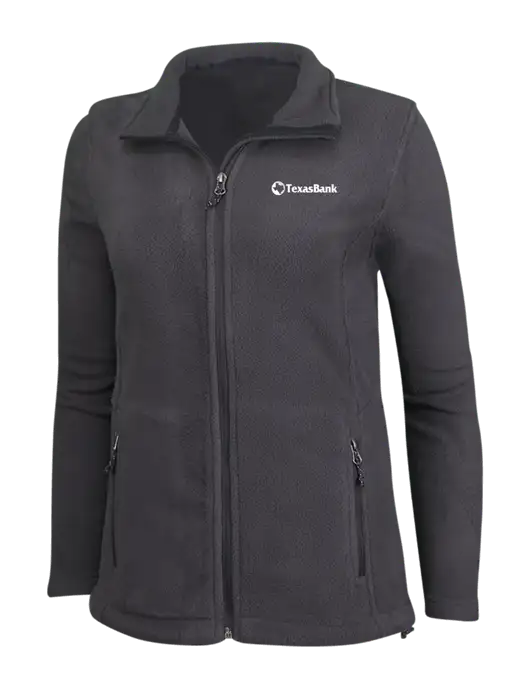 Womens Fleece Dark Grey Jacket w/TexasBank Logo
