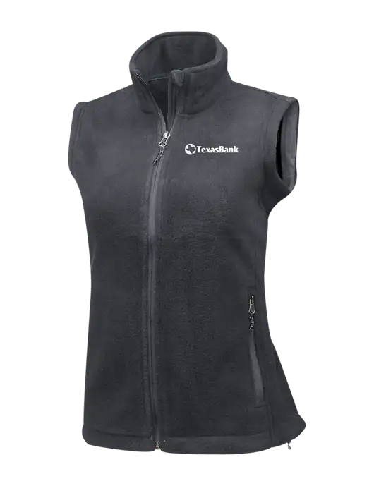Medium Grey Womens Fleece Vest w/TexasBank Logo