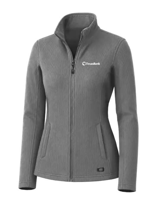 OGIO Medium Grey Womens Grit Fleece Jacket w/TexasBank Logo