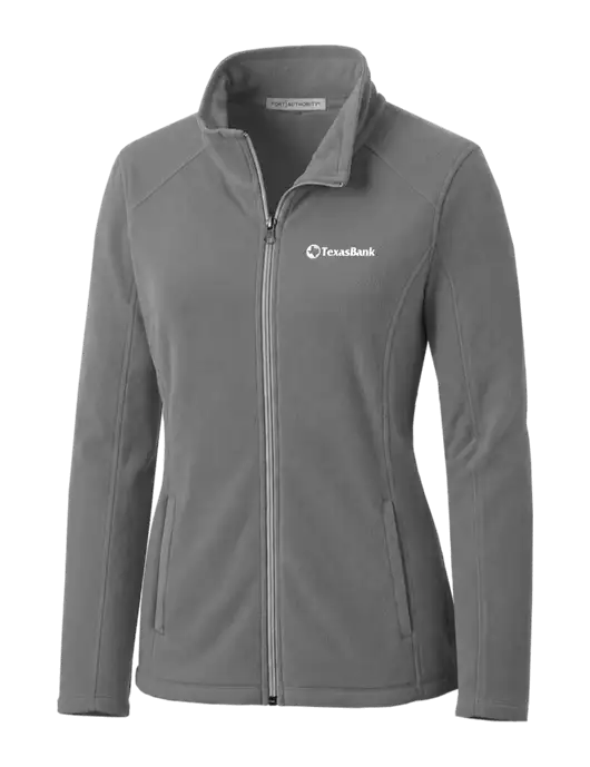 Medium Grey Womens Microfleece Jacket w/TexasBank Logo