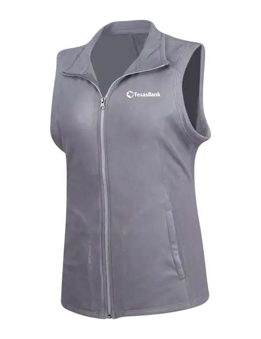 Medium Grey Womens Microfleece Vest w/TexasBank Logo