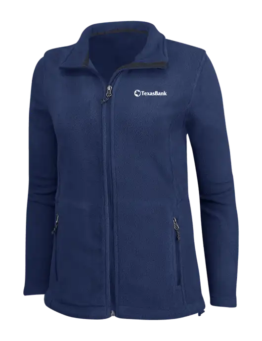 Womens Navy Fleece Jacket w/TexasBank Logo