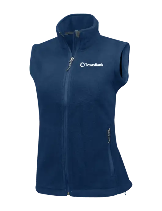 Navy Womens Fleece Vest w/TexasBank Logo