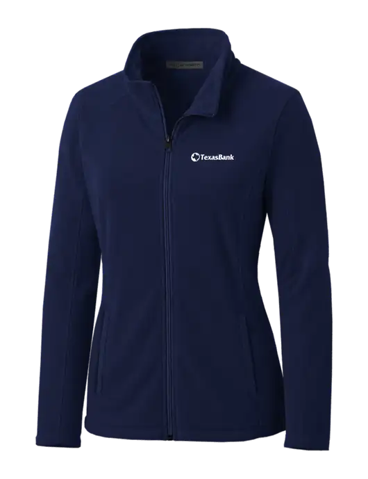 Navy Womens Microfleece Jacket w/TexasBank Logo