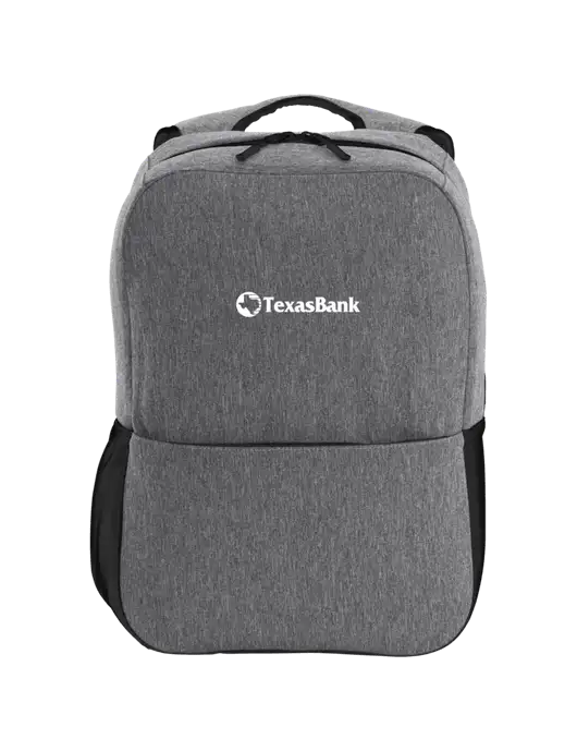 Access Square Laptop Graphite Heather/Black Backpack w/TexasBank Logo