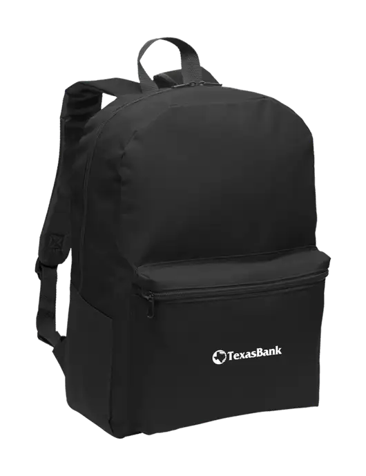 Casual Black Lightweight Laptop Backpack w/TexasBank Logo
