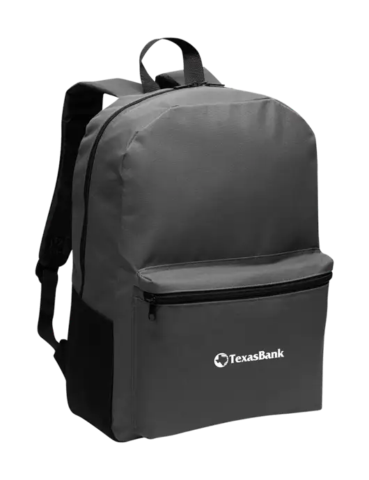 Casual Dark Charcoal Lightweight Laptop Backpack w/TexasBank Logo