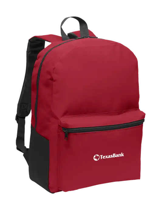 Casual Red Lightweight Laptop Backpack w/TexasBank Logo
