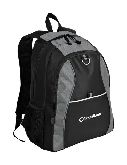 Honeycomb Grey/Black Backpack w/TexasBank Logo