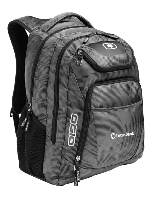 OGIO Race Day Silver Excelsior Laptop Backpack w/TexasBank Logo