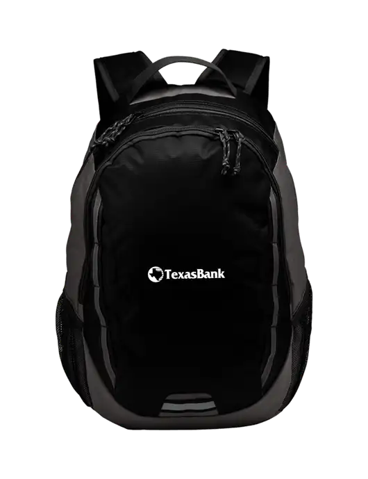 Ridge Black/Dark Charcoal Laptop Backpack w/TexasBank Logo