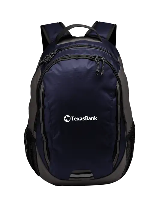 Ridge Deep Navy/Dark Charcoal Laptop Backpack w/TexasBank Logo